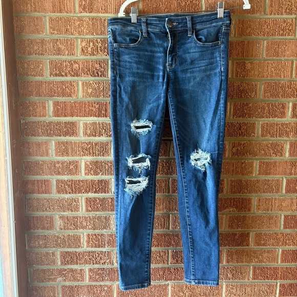 American Eagle “Jegging” Dark Wash High Waisted Skinny Jean Size 8 - Picture 1 of 7